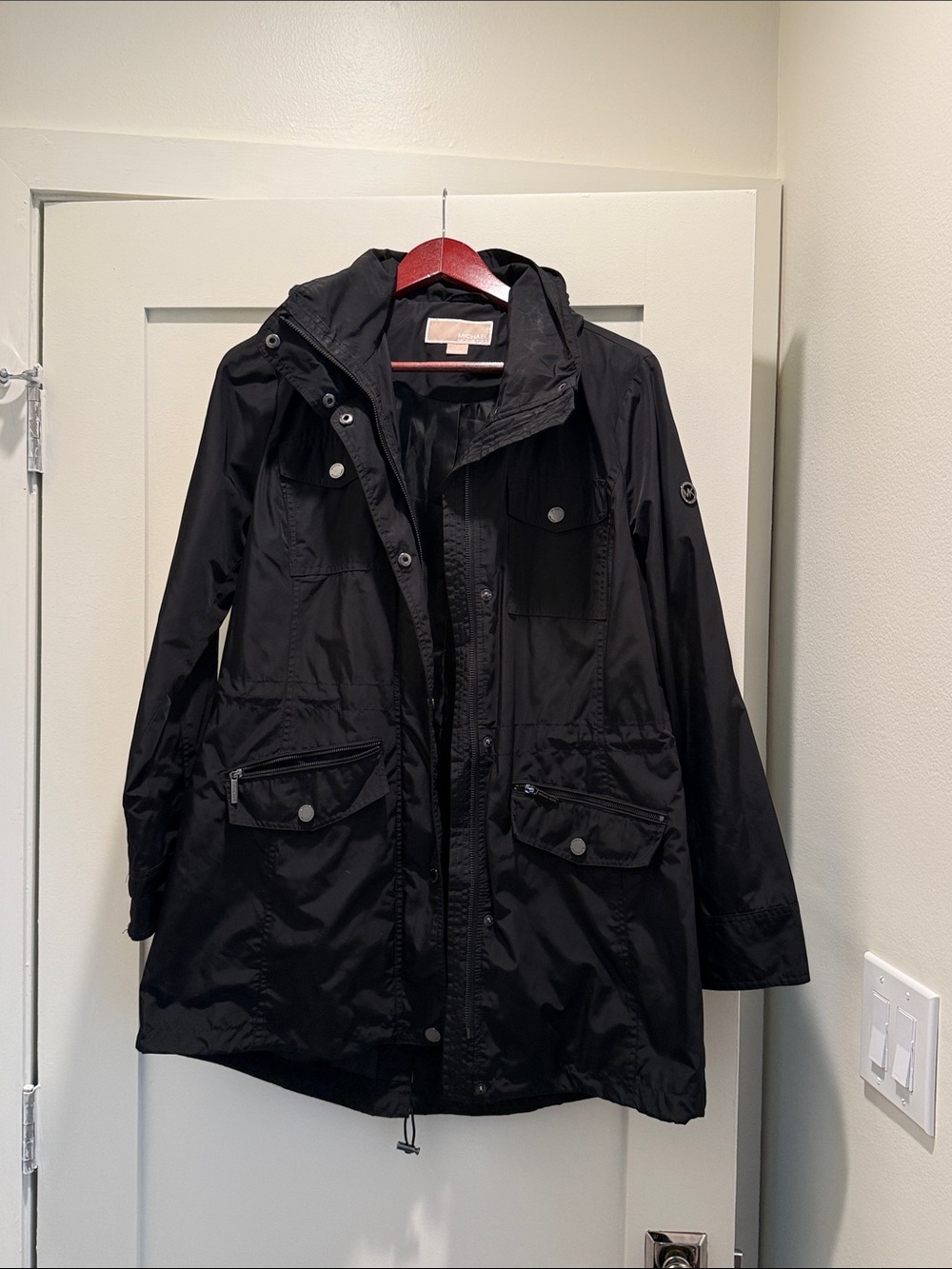 Michael Kors Black Hooded Utility Anorak - size M